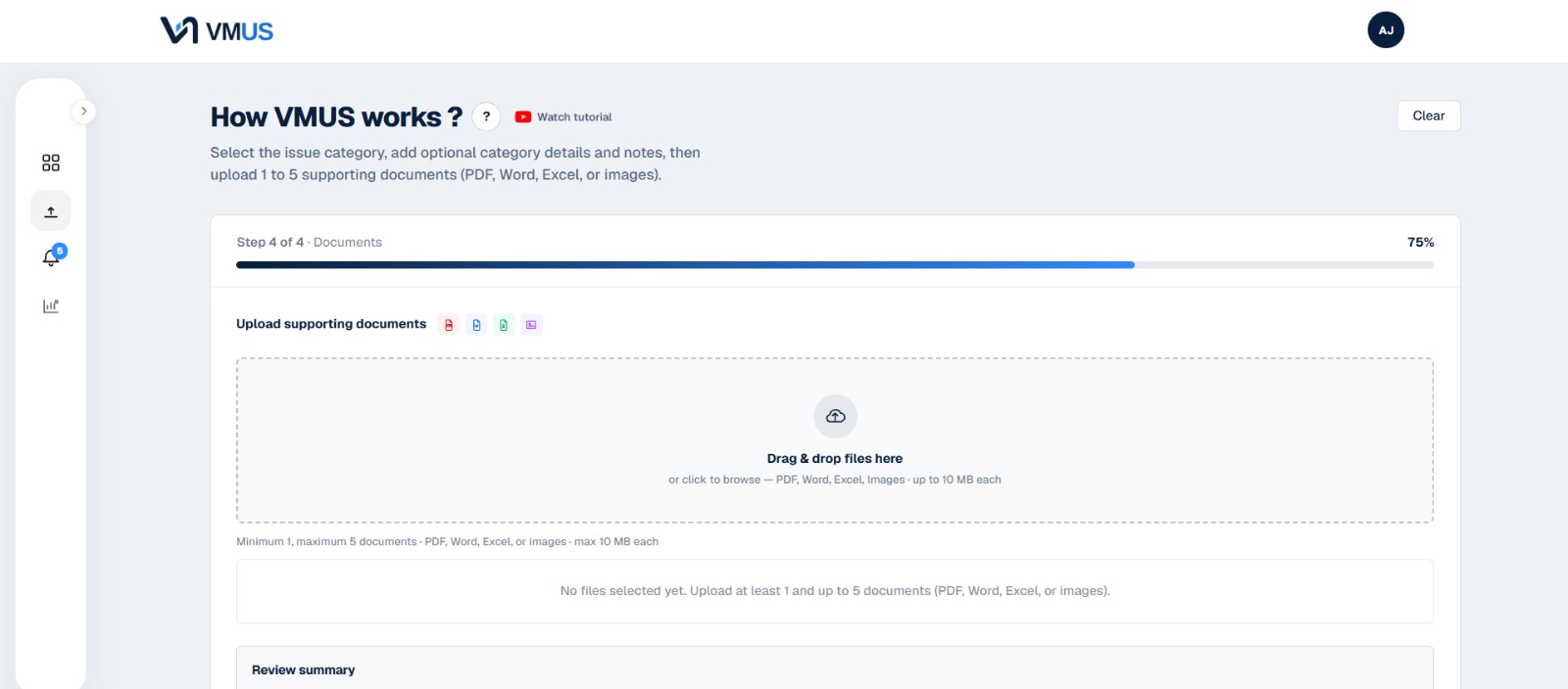 Upload your documents